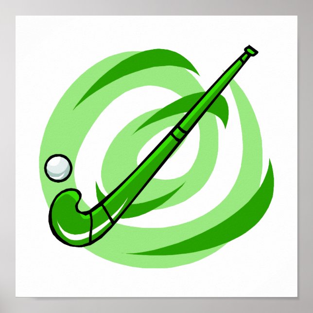Affiches Logo vert de hockey sur gazon (Devant)