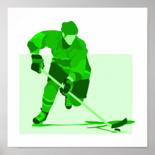 Affiches Logo vert d'hockey