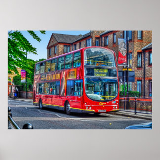 Affiches Londres à Lewisham Red Bus à deux étages UK