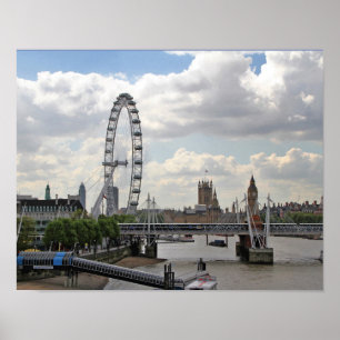 Affiches Londres Angleterre Skyline, Big Ben, London Eye, T