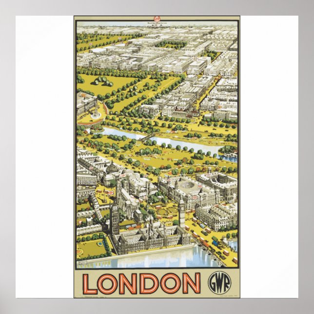 Affiches Londres Gwr, Vintage (Devant)