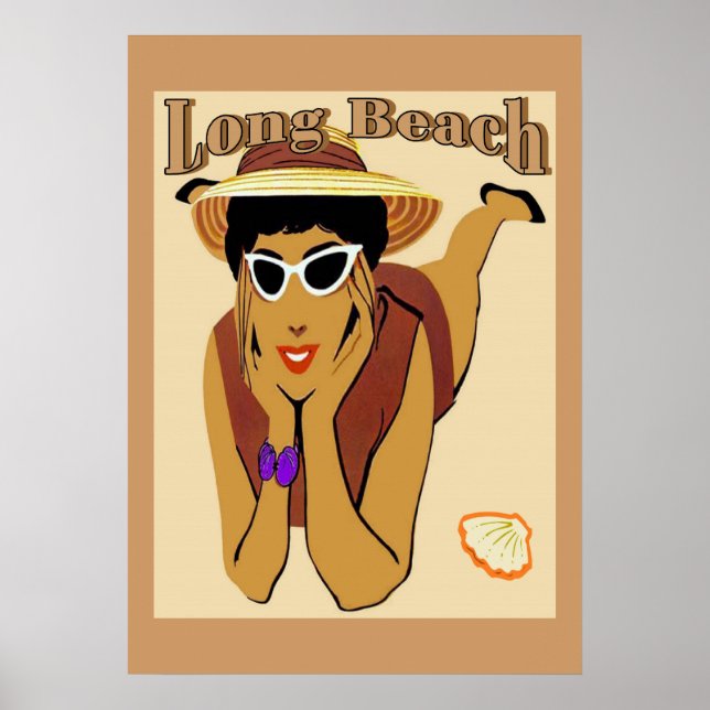 Affiches Long Beach, Lady on Beach (Devant)