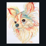 Affiches Long Haired Chihuahua Pop Art<br><div class="desc">Cette affiche d'art pop est d'un chihuahua aux cheveux longs. C'est un dessin original de l'artiste Carol Zeock.</div>