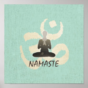 Affiches L'or vintage OM de Namaste signent le yoga de