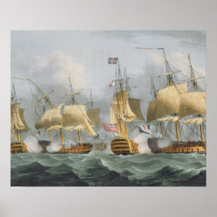 Affiches Lord Howe dans la Reine Charlotte, briser l'Ene