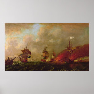 Affiches Lord Howe et la comte d'Estaing au large de Rhode