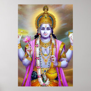 Affiches Lord Vishnu Floral Art