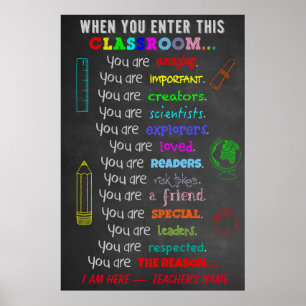 Affiches Lorsque Vous Entrez Ce Règlement De Classe Cadeau 