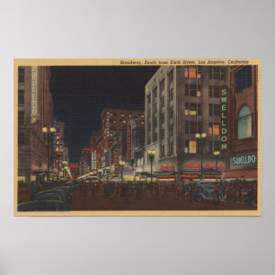 Affiches Los Angeles, vue de CASouth de Broadway de 6ème