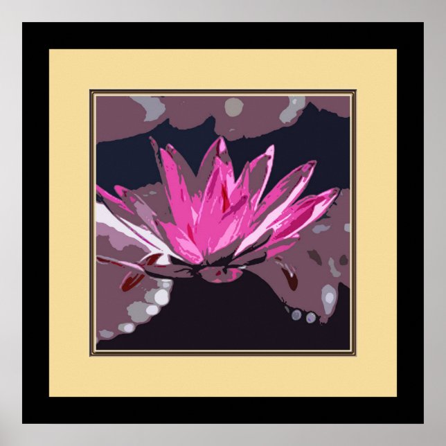 Affiches lotus rose, nénuphar (Devant)