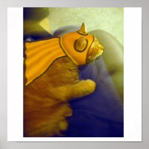 Affiches Louie le chat Ginger en tant que capitaine Me-Ow