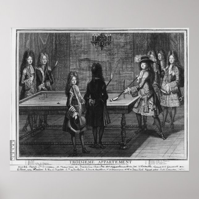 Affiches Louis XIV joue au billard avec son frère (Devant)