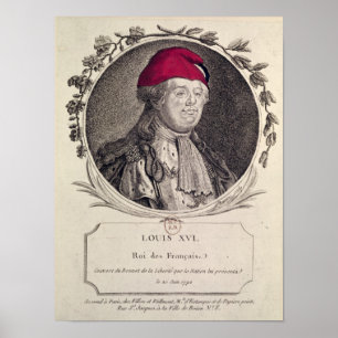 Affiches Louis XVI portant un bonnet phrygien