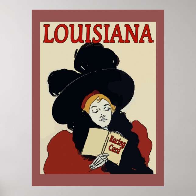 Affiches Louisiana Derby Day Femme Vintage (Devant)