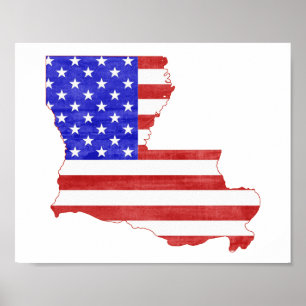 Affiches Louisiana USA silhouette state map