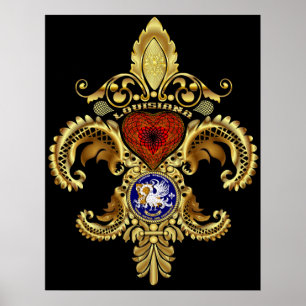 Affiches Louisiane Fleur De Lis Bicentennial
