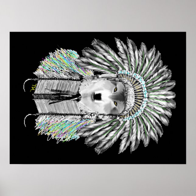 Affiches Loup en chef indien (Devant)