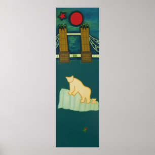 Affiches L'ours blanc et son petit animal visitent Londres