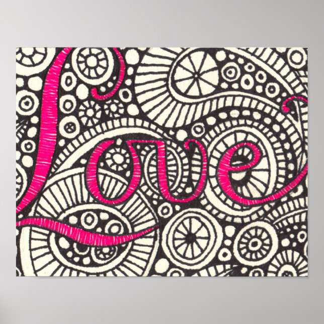 Affiches Love Doodle Art Print (Devant)