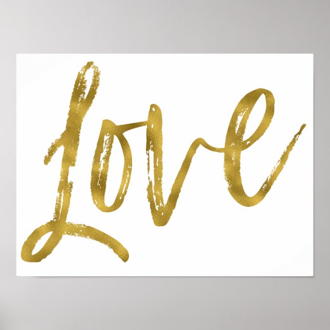 Affiches Love Gold Foil et White Inspirational Word (Devant)