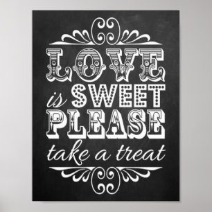Affiches Love Is Sweet - Panneau Mariage Chalkboard