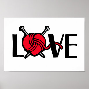 Affiches Love Knitters tricot graphique