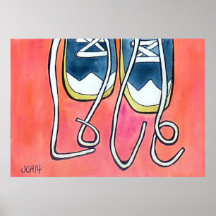 Affiches Love Laces Aquarelle Chaussure et Peinture Shoelac