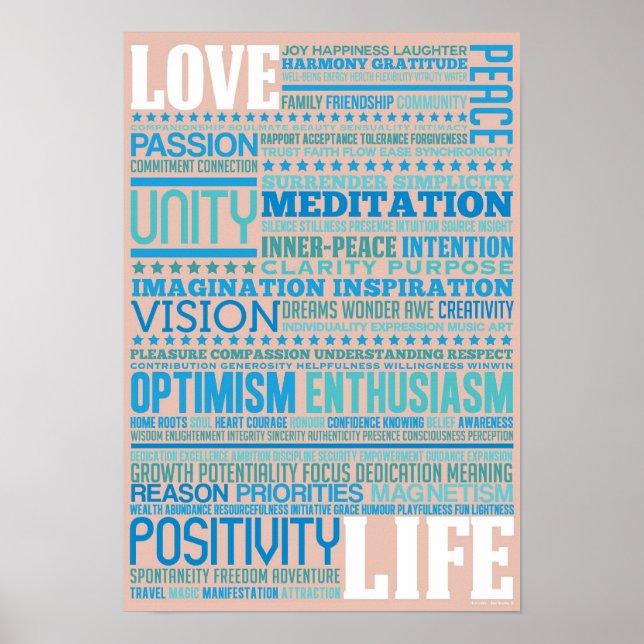 Affiches 'Love Life' - Inspirant et Motivant Art Design (Devant)