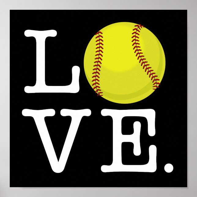 Affiches Love Softball (Devant)