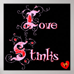 Affiches Love Stinks Anti-Valentine's Day Slogan