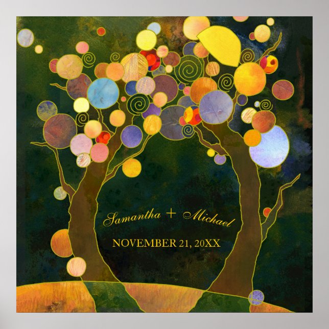 Affiches Love Trees, Symbole de la cérémonie Mariage d'amou (Devant)