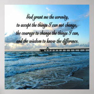 AFFICHES LOVELY SERENITY PRAYER OCEAN AND WAVES PHOTO