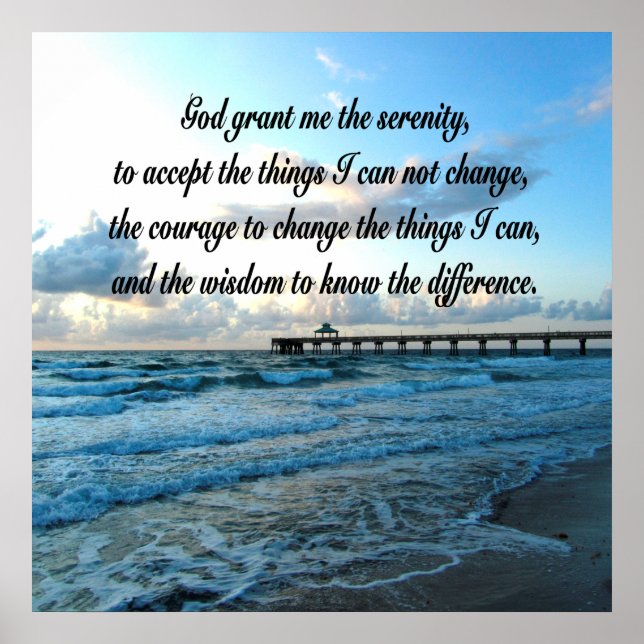 AFFICHES LOVELY SERENITY PRAYER OCEAN AND WAVES PHOTO (Devant)