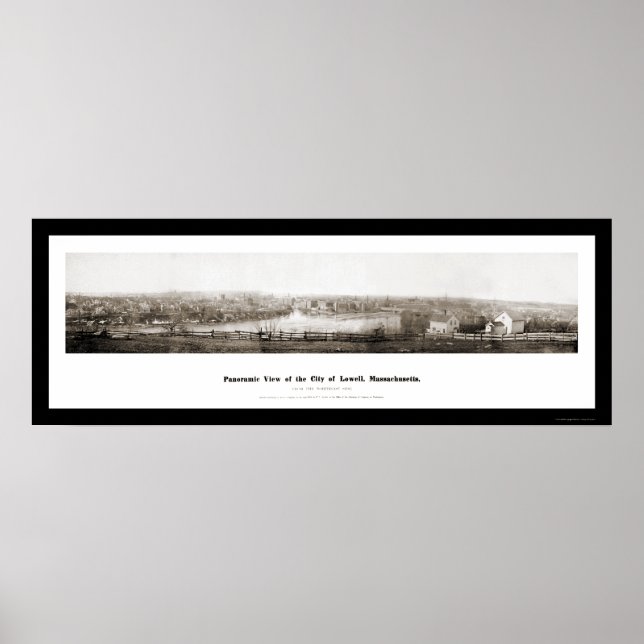 Affiches Lowell MA Panorama Photo 1874 (Devant)