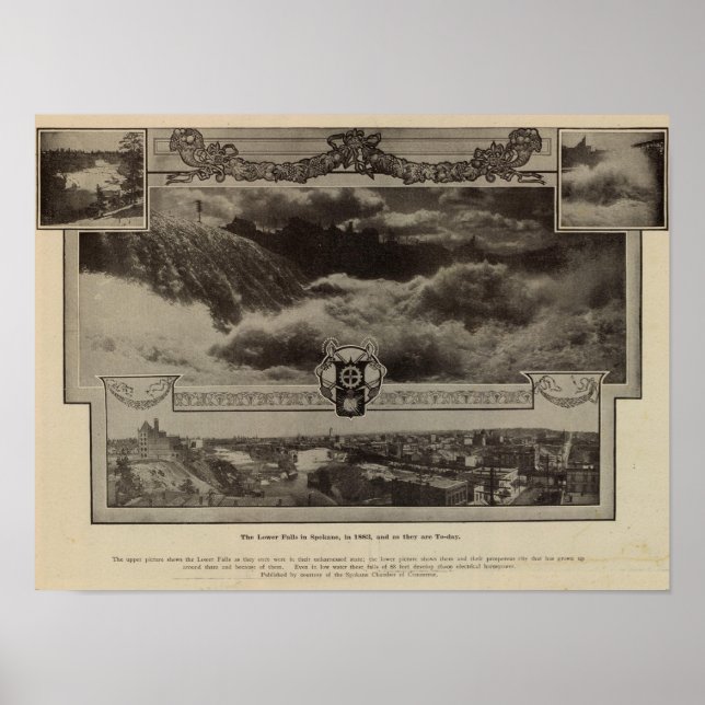 Affiches Lower Falls, Spokane (Devant)