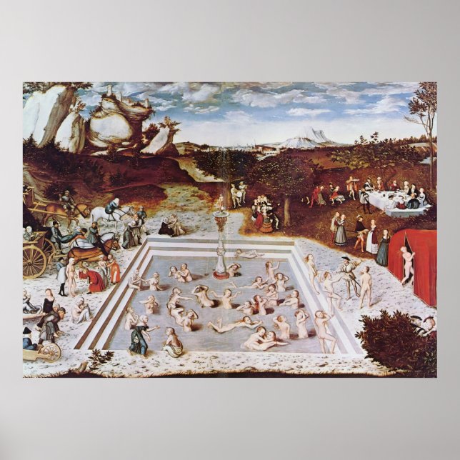Affiches Lucas Cranach l'Ancien - La Fontaine de la Jeuness (Devant)