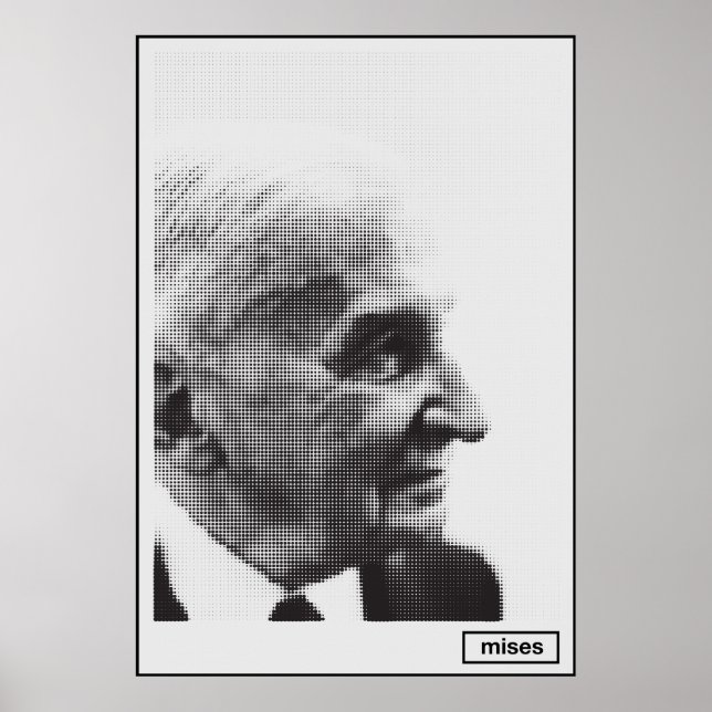 Affiches Ludwig von Mises Halftone Imprimer (Devant)