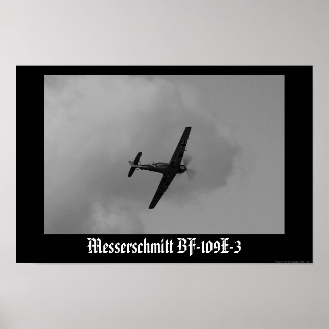 Affiches Luftwaffe Bf-109 E-3 (Devant)