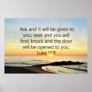 AFFICHES LUKE 11:9 INSPIRANT DE L'AWE PHOTO DU SOLEIL