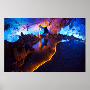 Affiches Lumières dans la grotte de la flûte de roseau, Chi