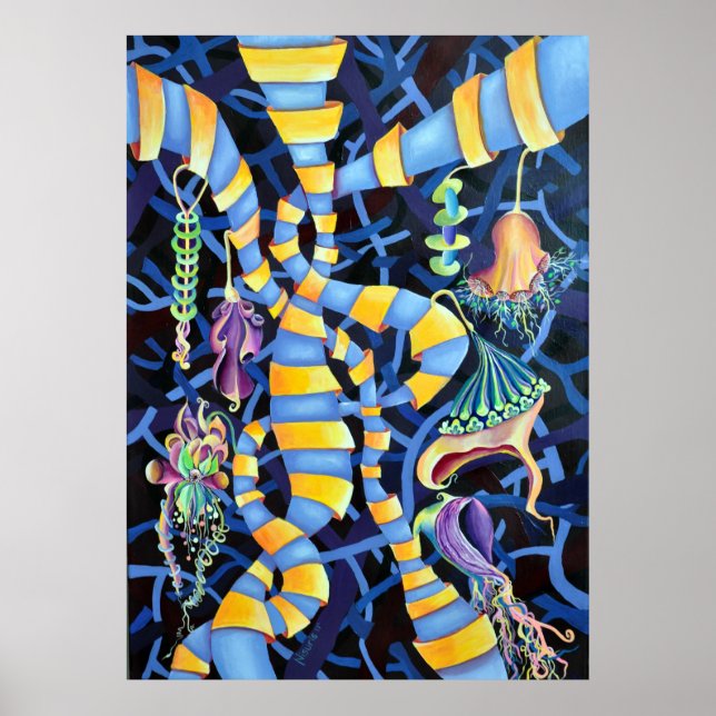 Affiches Luminescence - Orchidées exotiques Motif tropical (Devant)