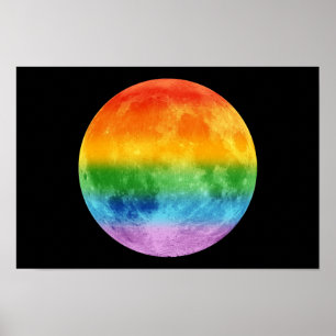 Affiches Lune arc-en-ciel