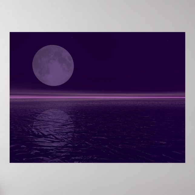 Affiches Lune bleue d'eau violette (Devant)