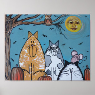 Affiches Lune de récolte d'un chat