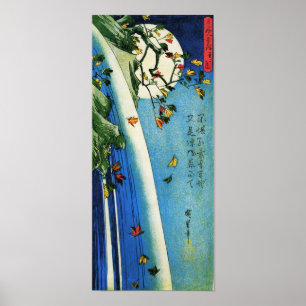 Affiches Lune sur cascade Hiroshige Art japonais