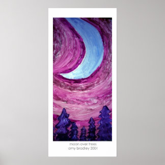 Affiches Lune sur les arbres