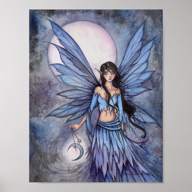 Affiches Lunetta fée lunaire Fantaisie Art (Devant)