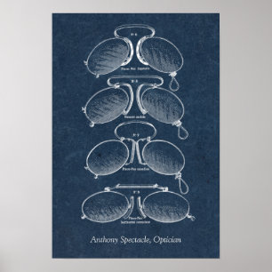 Affiches Lunettes vintages ophtalmologiste ou bureau de