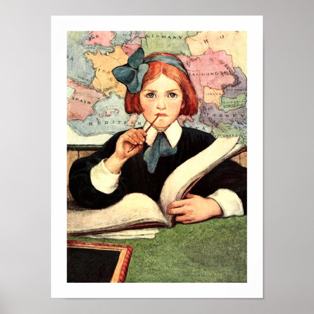Affiches "L'universitaire" par Jessie Willcox Smith (Devant)