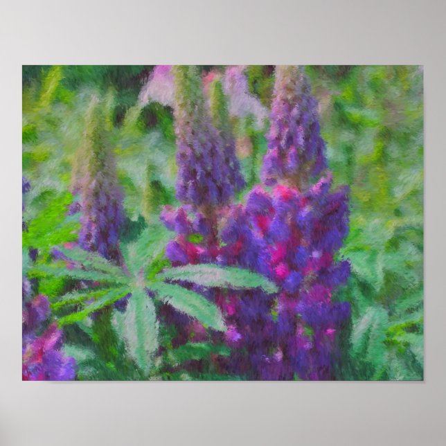 Affiches Lupine Trio Impressionniste Peinture Photo Fleur (Devant)